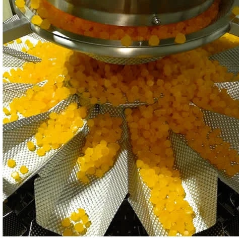 Gummies coming off the production and cooling line